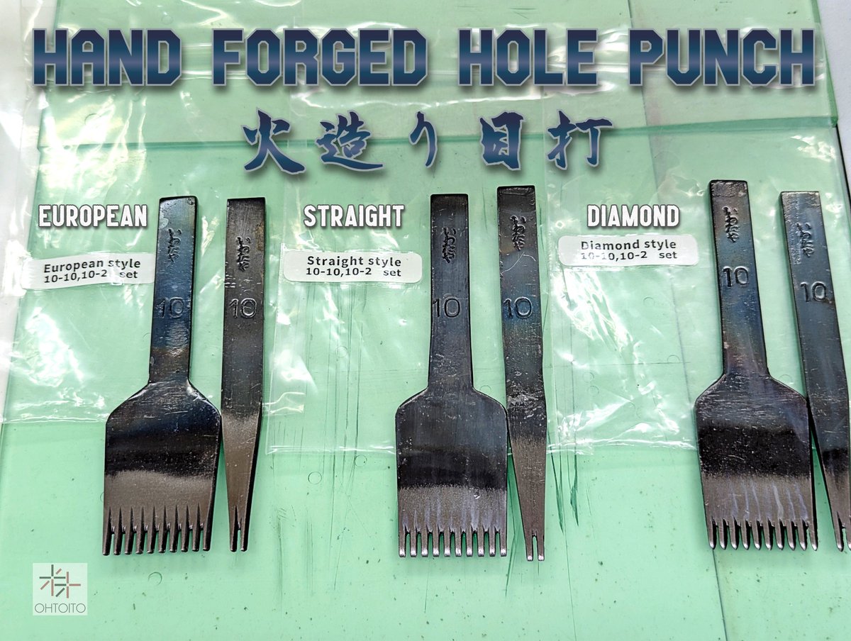 Vinymo_ohto_JP's tweet photo. Hand-forged Hole Punches—Japanese Craftsmanship
Discover forged hole punches, each crafted by skilled Japanese artisans”shoku-nin/職人”. Available in three styles: classic Japanese diamond shape, European, and straight. 
#火造り #madeinjapan #leathertool #Leathercraft #Ohtoito https://t.co/Il0X4tfoy2