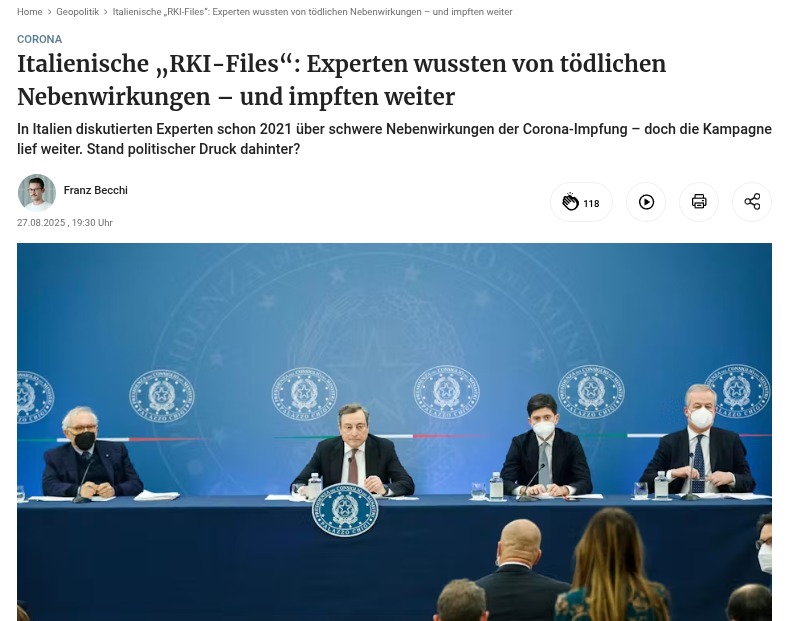 „Man wusste, dass es Nebenwirkungen gab, insbesondere bei Jugendlichen und Frauen. Doch weil die Vorräte aufgebraucht werden mussten, entschied man sich weiterzuimpfen.“ Besonders brisant ist eine Sitzung vom 11. Juni 2021, einen Tag nach Canepas Tod. Dort war das Mikrofon vom