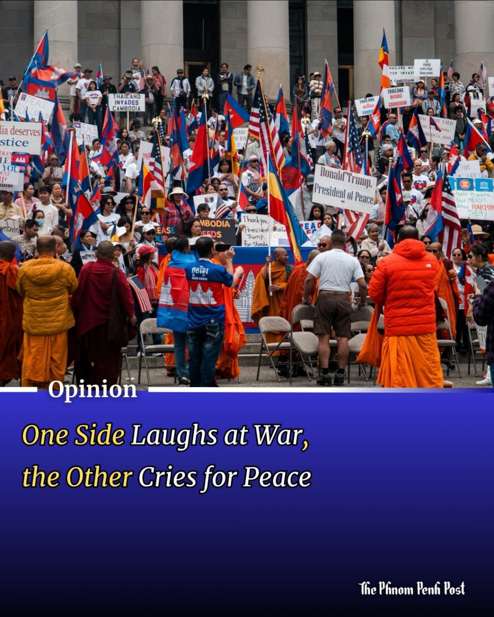 phnompenhpost's tweet photo. One Side Laughs at War, the Other Cries for Peace

Full story: https://t.co/w6lHfG6kiV https://t.co/rkiDEuz4PI