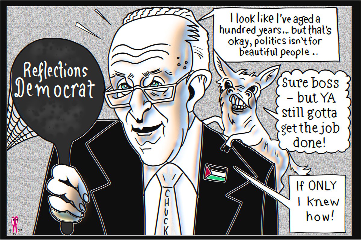 mariagrasmick's tweet photo. President Donald Trump @realdonaldtrump Cartoon #DONALDTRUMP
Political “beauty” doesn’t matter… but competence does.🖋️ Reflections Democrat
#PoliticalCartoon
#CHUCKSCHUMER
#AmericaFirst
#DemocratsInDecline
#Trump2028
#PoliticalHumor
#ConservativeArt https://t.co/sdoBjdoWLj