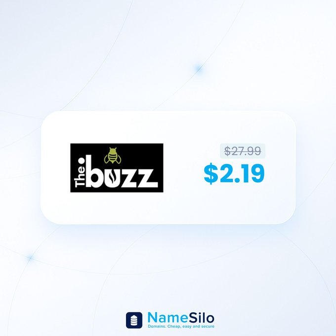 iamikosalmorin's tweet photo. 🔥 .BUZZ now just $2.19 — until September 30!  Make your brand pop with a catchy, memorable domain. 📷https://t.co/raSMnv8uGn #dotbuzz #domainpromo #branding #NameSilo https://t.co/dyF6T1E5HV
