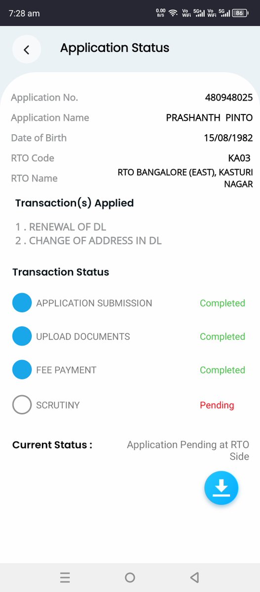 <a href="/MMVD_RTO/">Transport Department (RTO), Maharashtra</a> <a href="/tdkarnataka/">ಸಾರಿಗೆ ಇಲಾಖೆ ,Transport Department Karnataka</a> <a href="/BandBajaateRaho/">BBR - Amplifying Consumer Voice</a> <a href="/jagograhakjago/">Consumer Affairs</a> 
<a href="/GovtOfIndia_/">Government of India❄</a> <a href="/consumercourtin/">Consumer Court India</a> <a href="/BangaloreMirror/">Bangalore Mirror</a> 

Hello friends. I had applied for DL renewal which was expired in July 13th of Pune Maharashtra and many said can apply online in Bangalore itself, I had lost my original.