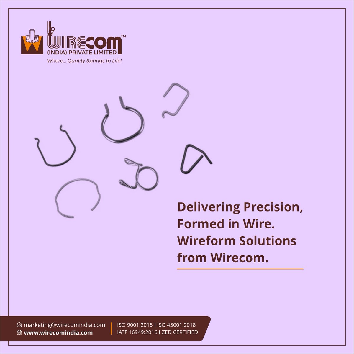 WirecomIndia's tweet image. #WirecomIndia produces precision #wireforms equipped with latest technology machines to bend, shape, and cut wire into intricate designs, offering versatility across industries like automotive, aerospace, and electronics.

#spring #springs #compressionspring #industrialspring
