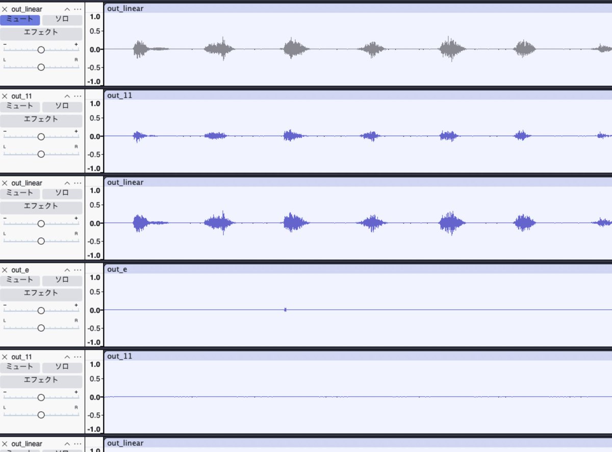 ringo's tweet image. codexやりおったぁあああ。
エコー音、完璧に消えたぁ。。

苦節3年で断念、自分で書けず
CCで2ヶ月で断念、
codexで3日目で完成した。

線形代数と複素関数の勉強をやり直したから
必要なプロンプトを書けたのである。
再勉強して良かった!

これは次の本のサンプルコードになるのだ。