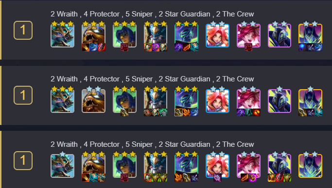 CuewarsTaner's tweet image. 4 Protector + Sniper Carry seems to be very strong this patch after Sorc and Caitlyn nerfed.

This comp works similar to The Crew reroll. You just go for Malphite 3, Sivir 3 as fundemental for free exp and rerolls. At this point, check your items, units and opponents to see which…