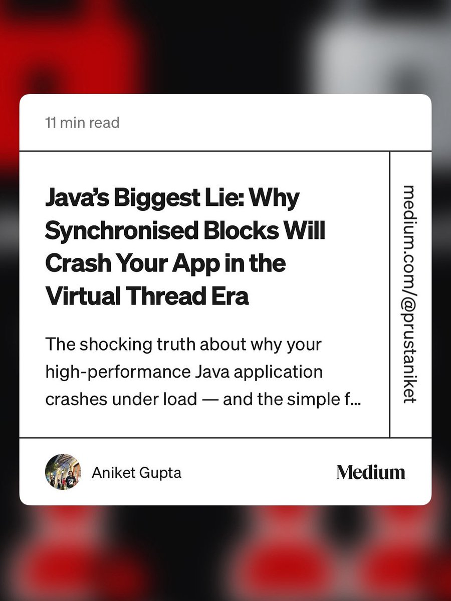 trustaniket's tweet photo. Read my latest article on https://t.co/3bBeqYIcIu

https://t.co/cwkHJK274g

#java #programming #coding #developer #tech #ai #javascript #python #opensource #softwareengineering
#artificialintelligence #innovation #cybersecurity #technology #mobile #gadgets #startup https://t.co/eihZlxxMys