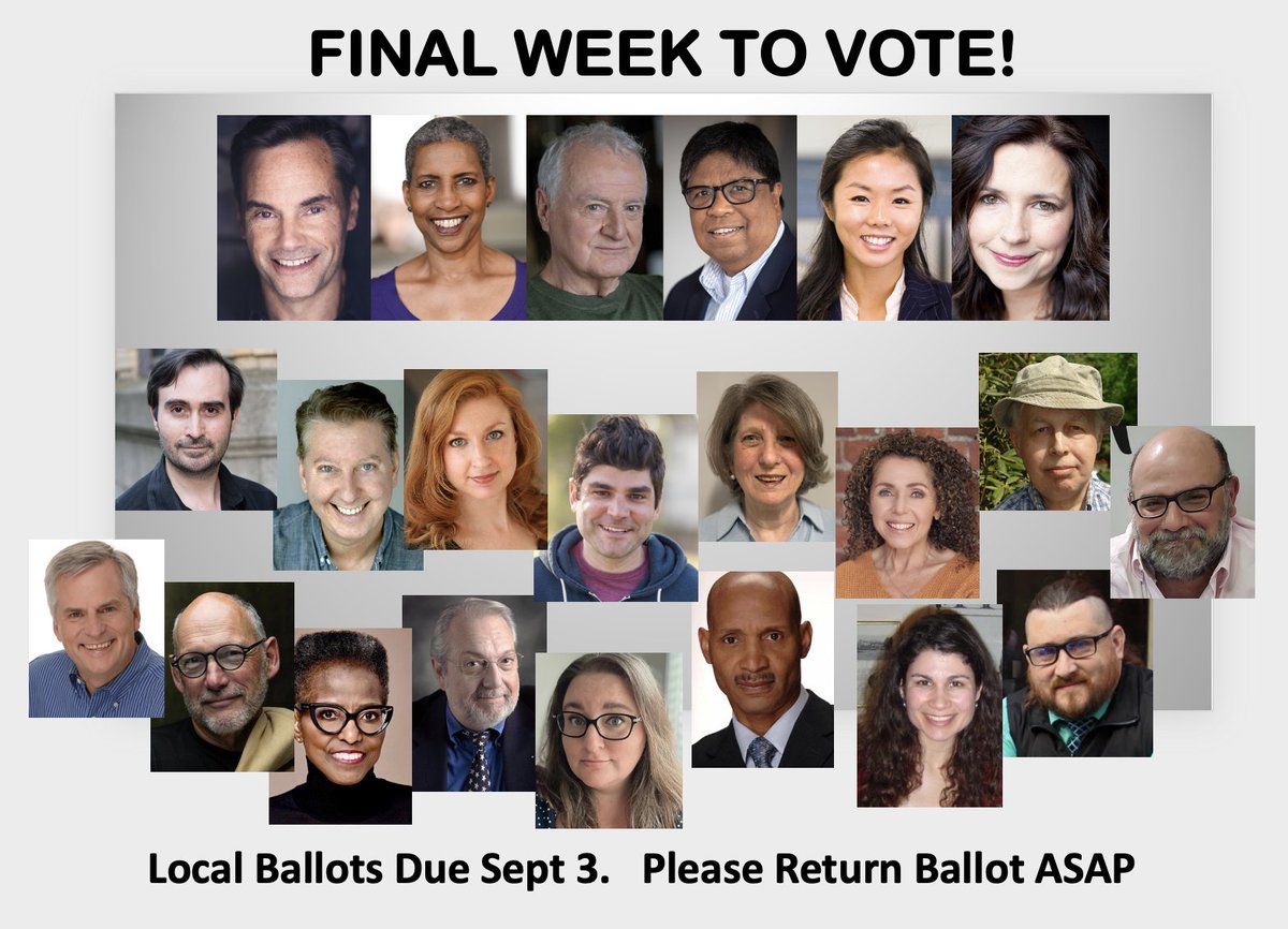 SAG-AFTRA Members - your New England Local ballots must arrive at the Boston post office by Wednesday morning, Sept. 3rd.  

Please mail your ballot today!  We hope you will take a look at our website to read about our candidates:  UnionStrongNewEngland.com #unionstrong #sagaftra