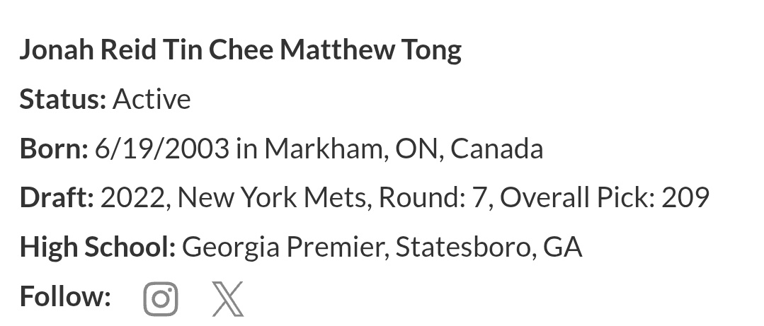 The Draftnik (@draftniks) on Twitter photo Fun fact. Jacob deGrom and Jonah Tong were born on the same day, 15 years apart. #Mets aces past and present. <a href="/tong_jonah/">Jonah Tong</a> Fun fact. Jacob deGrom and Jonah Tong were born on the same day, 15 years apart. #Mets aces past and present. <a href="/tong_jonah/">Jonah Tong</a>