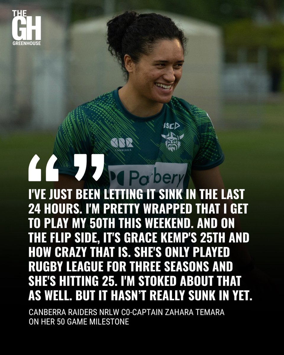 Zahara Temara celebrates 50th NRLW match as Canberra Raiders eye Tigers clash. 📰📺👉 ow.ly/QfmL50WNknx

#NRLW #WeAreRaiders #canberraraiders