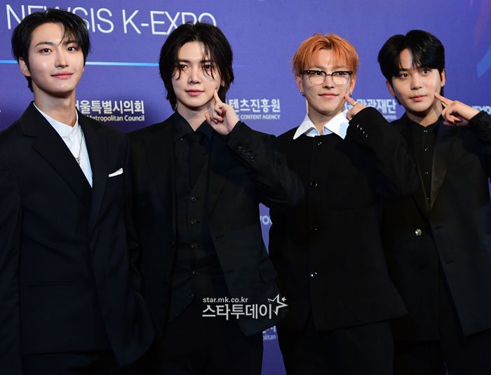 ATEEZUD's tweet photo. [📷] HONGJOONG, SEONGHWA, YEOSANG and JONGHO at 2025 Newsis Hallyu Expo

#ATEEZ #에이티즈 #HONGJOONG #SEONGHWA #YEOSANG #JONGHO @ATEEZofficial https://t.co/m9cZyZmLJW