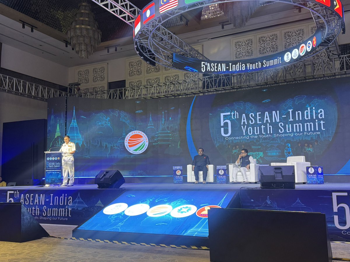 CNC flag officer Commanding in chief , Western Naval command , India , Krishna  Swaminathan addressedthe audience at the Inaugural of 5th India ASEAN youth summit on the theme “Connecting the Youth: Shaping our Future”
in Goa, organised by <a href="/indfoundation/">India Foundation</a> in collaboration with the