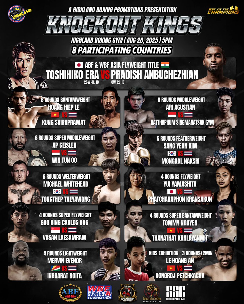 toshihikohamada's tweet photo. 【~KNOCKOUT KINGS~】
2025年8月28日
午後5時より
ハイランドボクシングジム
からYouTube LIVE🥊
#恵良敏彦
#チャンピオン
#ボクシング
#Bangkok
#陽光アダチジム
#HighlandBoxing
https://t.co/R2UJY1nc4F https://t.co/HKmvXlQvRD