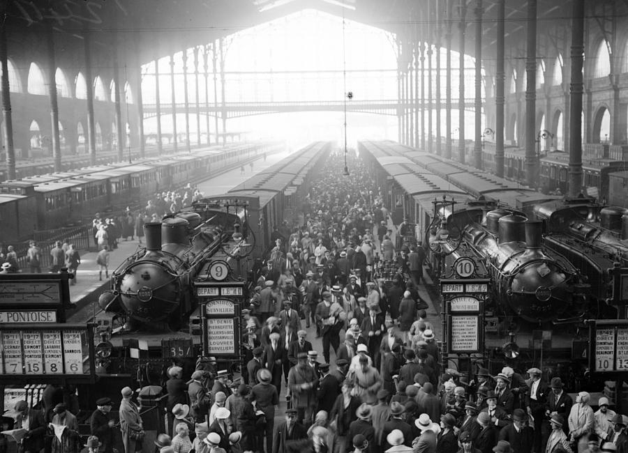 'I hate the bustle but the station has its own strange poetry, the sound of footsteps, the distant whistle of the steam engines, and the sudden clanging of the signal bell.'

James Joyce upon arrival in Gare du Nord, Paris, on his way to Trieste