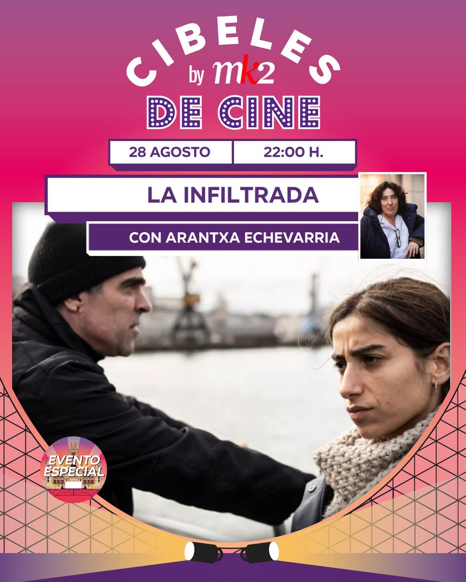 Esta noche nos visita <a href="/ArantxaEche/">Arantxa Echevarría</a> para presentar La infiltrada. Un lujazo.
🎟️👉 Cibelesdecine.com