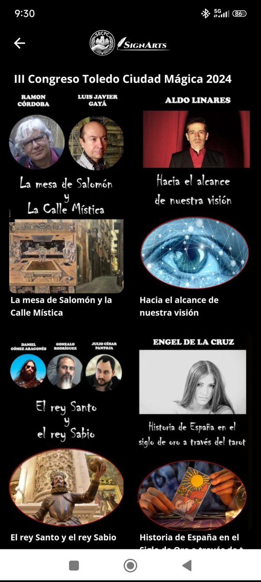 🔮Ya estamos calentando motores para el IV Congreso Toledo Ciudad Mágica (19-21 sept, últimas plazas 🎟️ 669 078 007)
Y para que vayáis cogiendo tono, os dejamos las últimas ponencias del año pasado en nuestra TV SignArts 📺
👉GRATIS en Smart TV, Android e iOS.
#ToledoCiudadMágica
