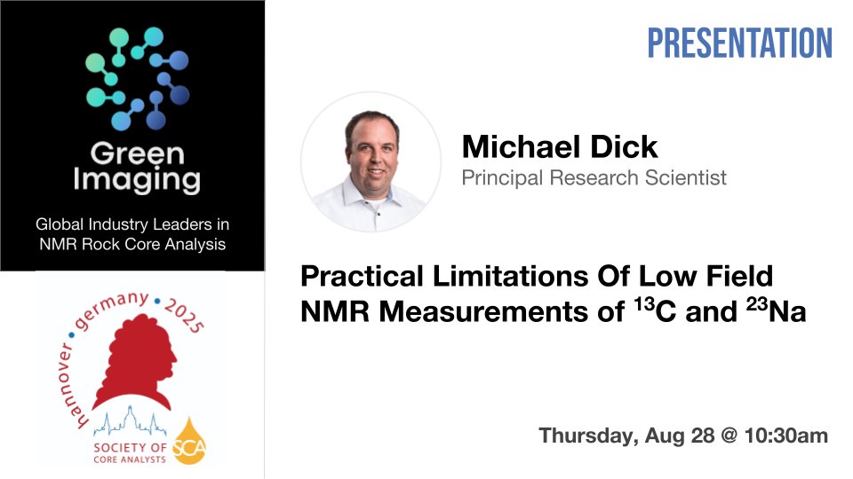 Our extensive R&amp;D efforts in the development of our new 13C/23Na NMR probe resulted in some interesting findings, presented today by our Principal Research Scientist, Michael Dick.

#SCA2025 #NMR #Petrophysics #CCUS #CarbonStorage
