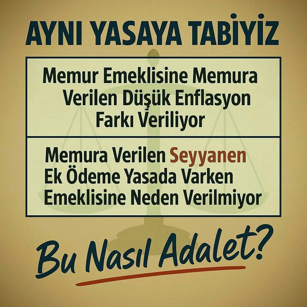 <a href="/memurhaklari0/">MEMUR HAK MÜCADELESİ</a> Herşey 2023 temmuzda başladı. Herkesin gözü önünde ve haksız bir şekilde #EmekliMemur'un seyyanen hakkı verilmedi ve buna sayın ahalimiz göz yumunca arkası gelmeye başladı. Memur emeklisinin seyyanen hakkı herkes için KIRMIZI ÇİZGİ olmalıydı.

#MemurEmeklisineAdalet

<a href="/isakarakas/">İsa Karakaş/Başmüfettiş&Başuzman</a>