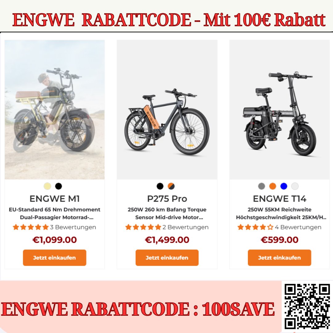 Engwerabattcode's tweet image. Engwe Gutschein: 100SAVE – Jetzt 100€ sparen &amp;amp; ENGWE mit der Konkurrenz vergleichen!
🛒 Jetzt kaufen: engwe-bikes.de/?ref=TONYPHAM

#Engwe #EngweBikes #EngweEbike #EngweGutschein #EngweGutschein100SAVE #EngweRabatt #EngweAngebot #EngweSparen #EbikeRabatt #EbikeSale #EbikeDeutschland