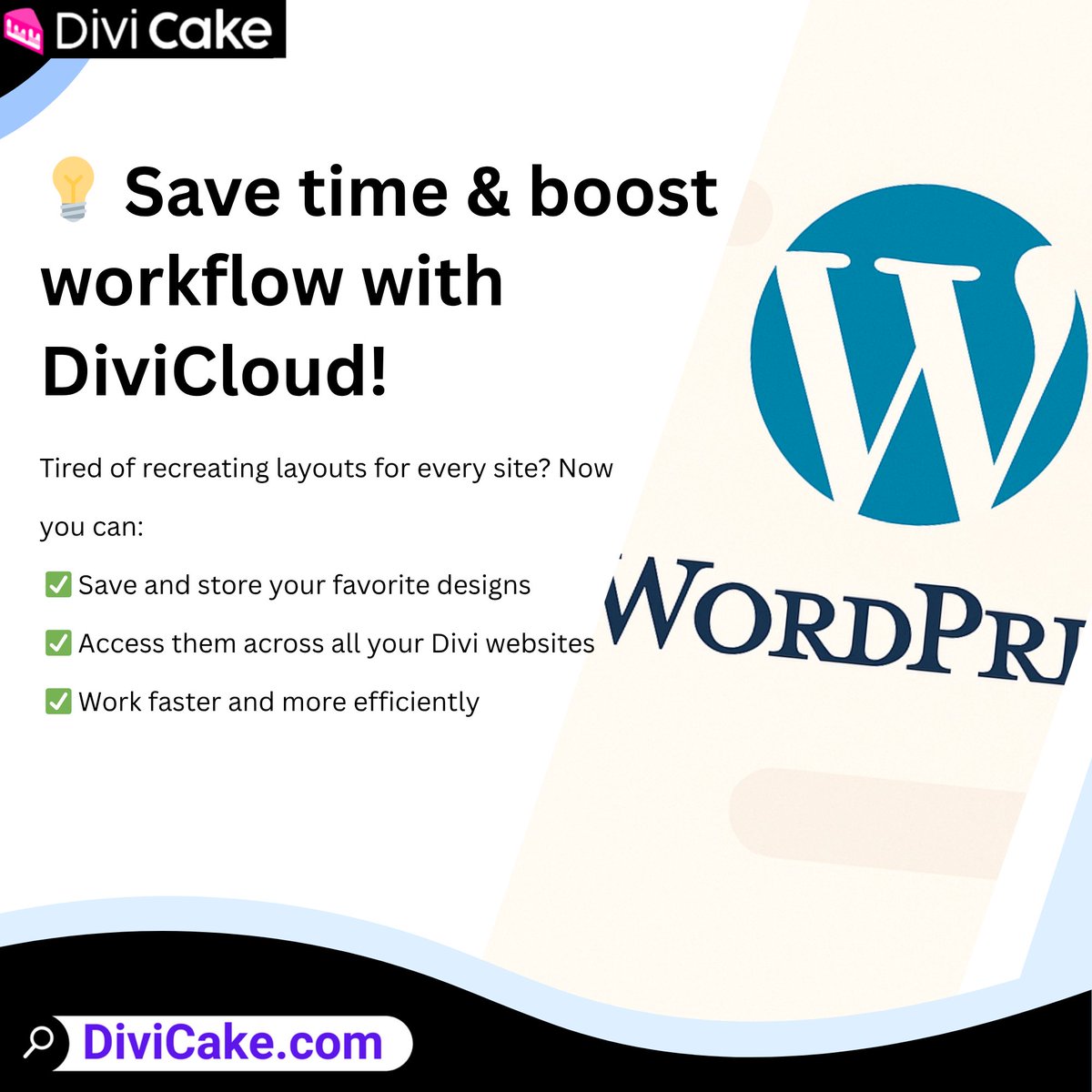 divicake's tweet image. 💡 Save time & boost workflow with #DiviCloud!
Reuse your favorite Divi layouts across all your projects 🚀
👉 divicake.com/blog/save-time…
#DiviTips #WebDesignTools #DiviTheme