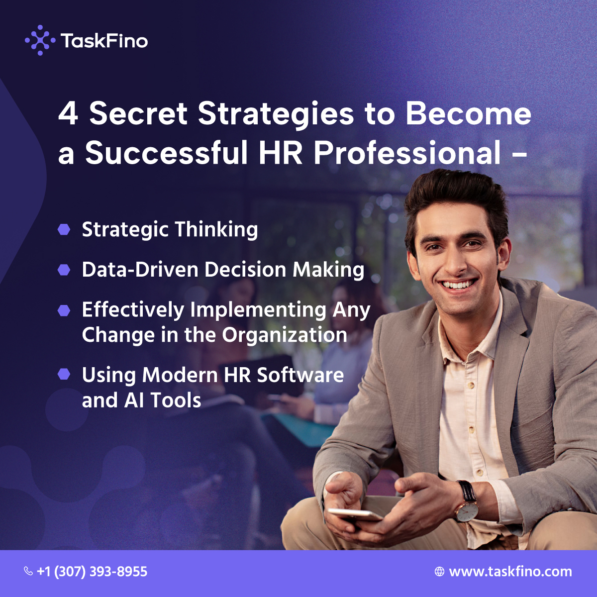 Ready to take your HR career higher? 🚀 Successful HR leaders align strategy with vision, use data for insights, lead change with confidence &amp; embrace HR tech. Master these skills to drive success for your org &amp; career! 

🔗 taskfino.com 

#HRStrategy #HRTech
