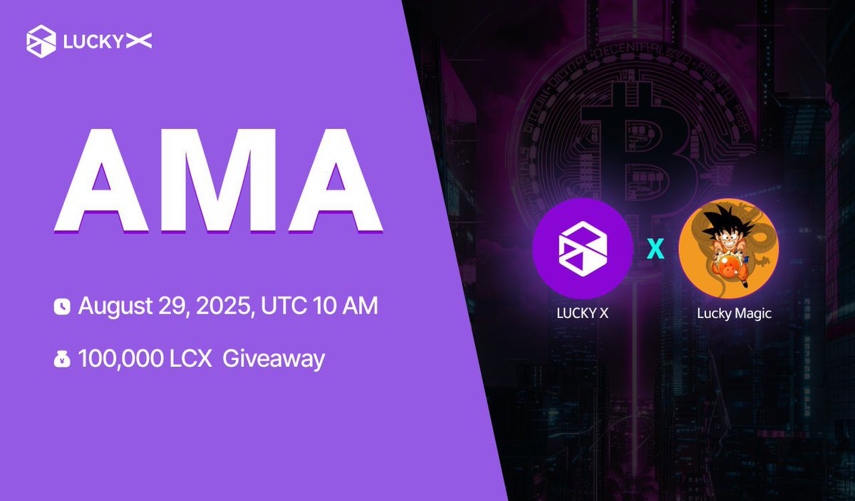 At LUCKY X! 📣

Many players have already claimed LCX and joined the celebration.
Witness the biggest airdrop in history 🎉

🔗 x.com/luckyx_game
📲 app.luckyx.world

📅 August 29th, UTC 10:00 AM
Stay tuned for our Telegram AMA!

💰 100,000 LCX airdrop rewards