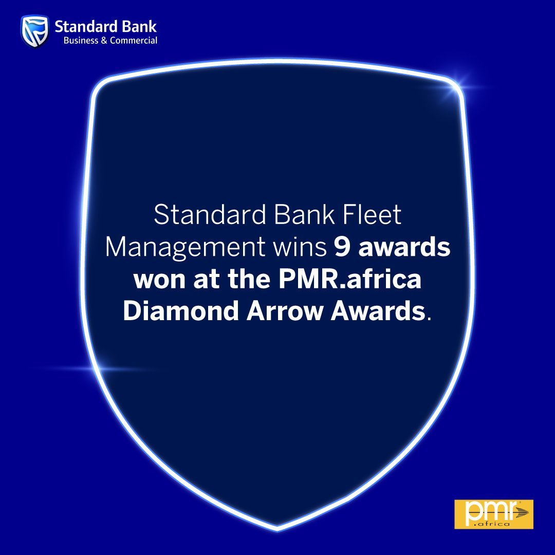 We are proud to announce that Standard Bank Fleet Management has won 3 Golden Awards and 6 Diamond Awards in the Private and Public Sectors, respectively, at the <a href="/PMRafrica/">PMR.africa</a> Diamond Arrow awards.