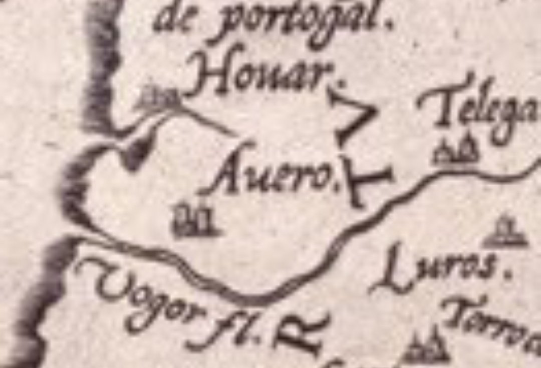 Este es uno de los mapas peninsulares detallados más antiguos que se conservan, de 1573

Con los topónimos originales que se usaban en aquella época: "Lisbona", "Avero" o "Camina"

Los nacionalistas portugueses los aportuguesaron para tratar de alejar todo del castellano.