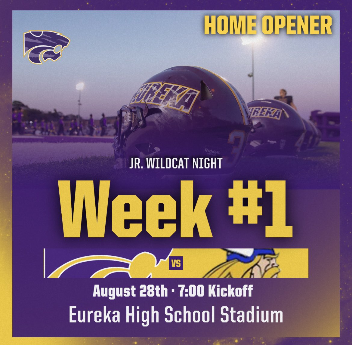 Week 1 is here. Tonight we will host <a href="/Howell_FB/">Howell Football</a> for a 7pm kickoff in Eureka!