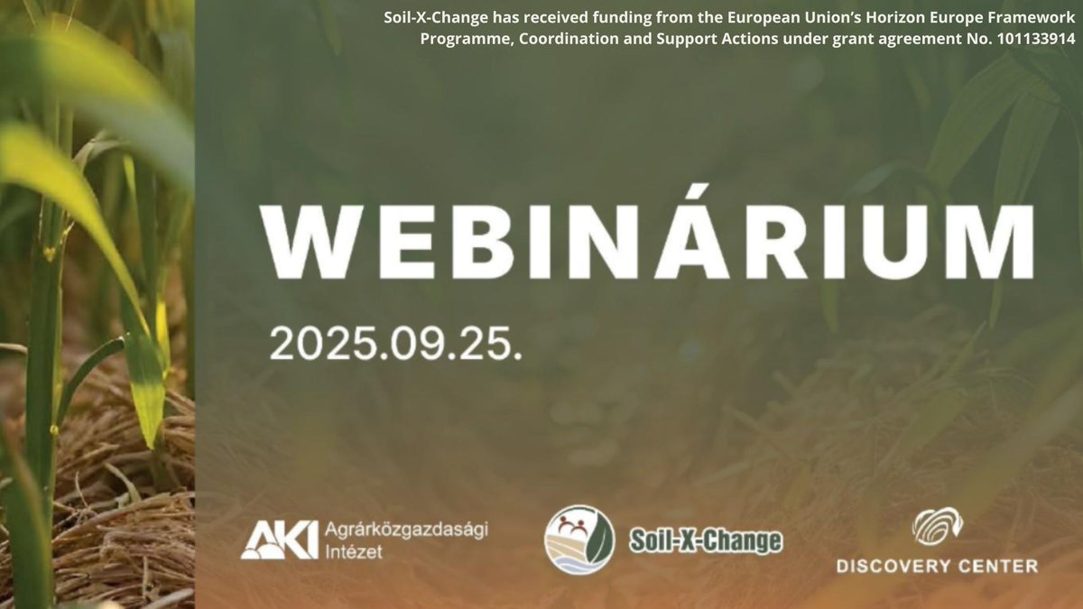 soilxchange's tweet image. 🌱 Webinar: Soil Renewal 
📅 25-09-2025 | 9–10 CEST
🎙️ G. Király (@AKI_Hungary) &amp;amp; V. Láng (Discovery Center)
Test the new #SoilXChange Data Dashboard – a tool for farmers, advisors &amp;amp; researchers to explore soil practices. 
🔗 HU language | Free reg: shorturl.at/lxu8N