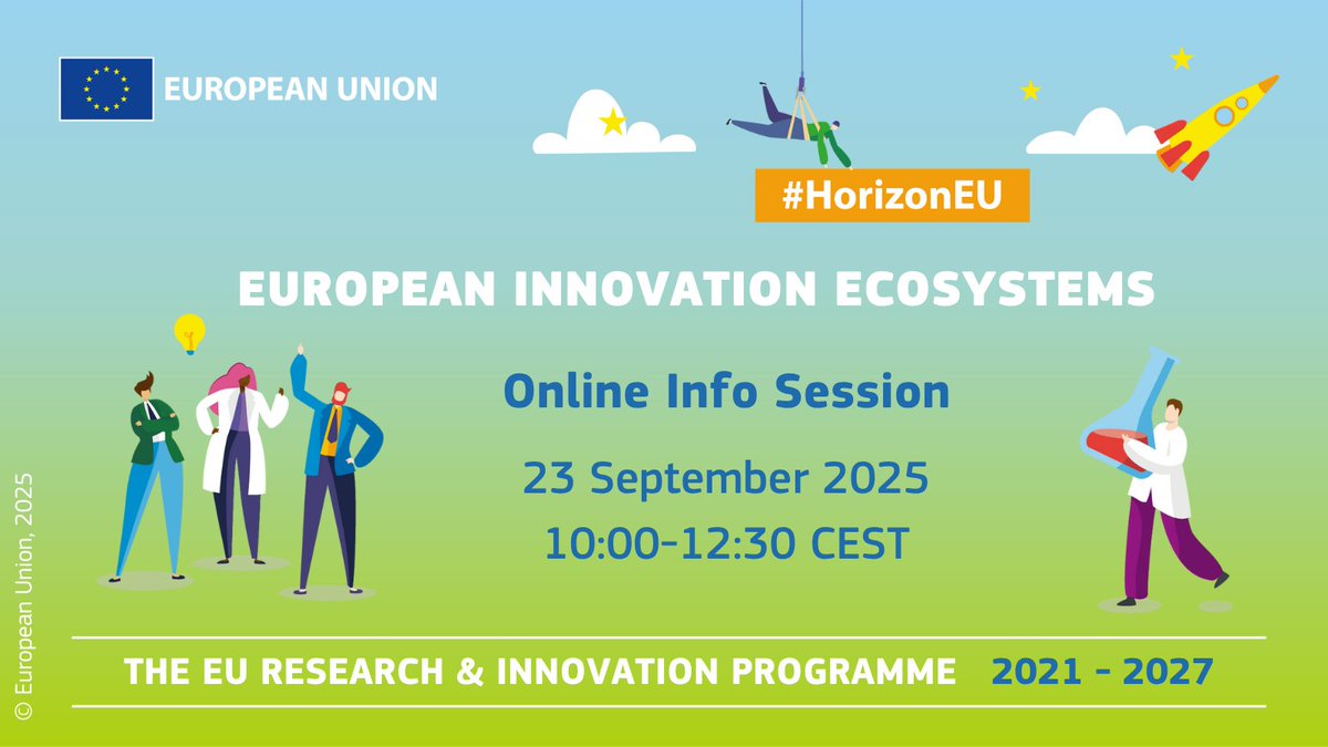 Are you interested in building inclusive innovation ecosystems across Europe?

If so, join the #EUInnovationEcosystems online info session to learn about the upcoming CONNECT calls &amp; ask your questions.

🗓️ 23/09
⏰10:00-12:30 CEST

Save your spot today: europa.eu/!DgtvqY