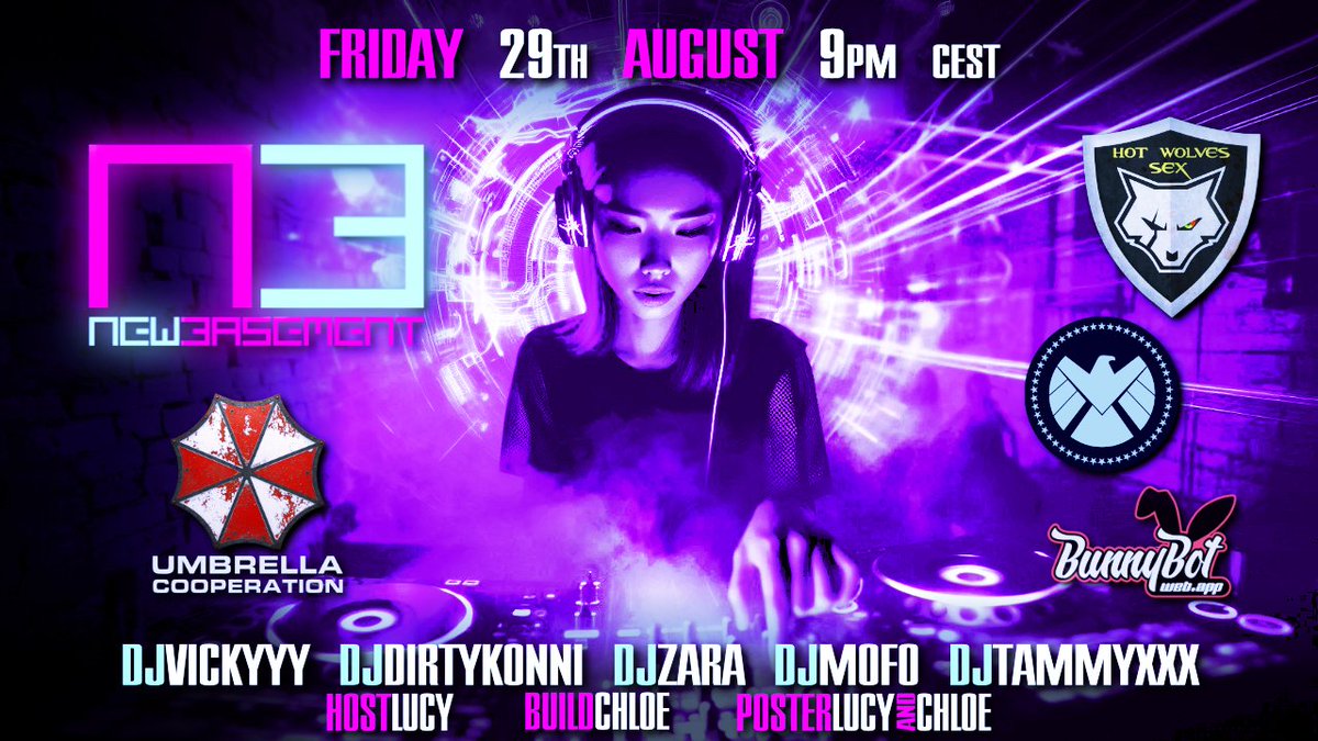 UMBRELLA™ - NEW BASEMENT

Descend into the underground. Raw beats, deep basslines, and pure techno energy await.

Friday 29 th August - 9 pm  

<a href="/3dxUmbrellaCoop/">UMBRELLA COOPERATION</a>  

<a href="/SHIELD_3dx/">SHIELD Organization</a> #TECHNO #HotWolvensSex <a href="/3dxchat/">3DXChat</a> #Bass #EROTIC #SEX