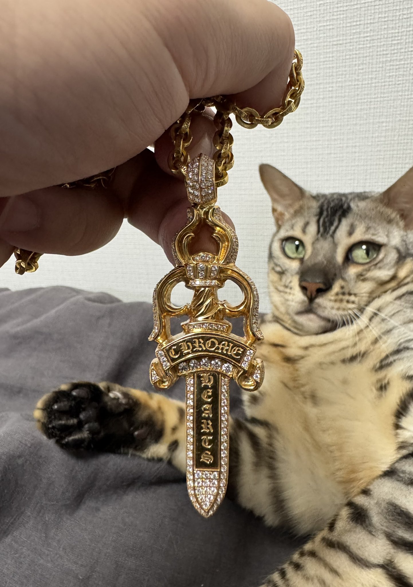 【非売品・未使用】クロムハーツ　モンキー　ストラップ・チャーム CHROME HEARTS クロムハーツ #5 ダガー DAGGER ZIP1ネックレス