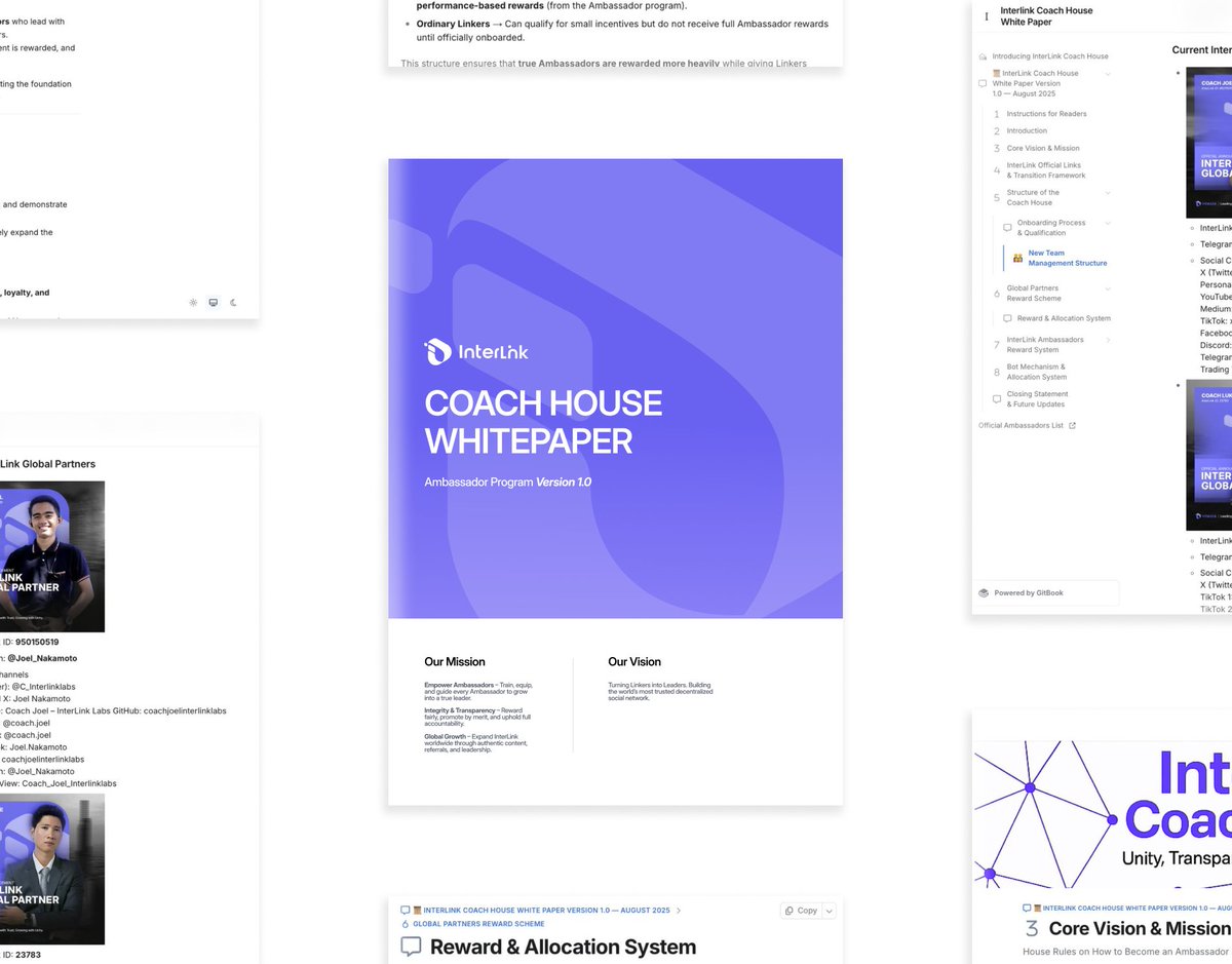 Spinel Labs (@spinellabs) on Twitter photo ๐ Official Release โ InterLink Coach House Whitepaper v1.0 ๐
Today, for the first time, <a href="/inter_link/">InterLink Labs ๐ค + ๐</a> โs Global Ambassador Program has its own governing document โ the InterLink Coach House Whitepaper v1.0.
This Whitepaper is more than a guide. It is the law of the InterLink ๐ Official Release โ InterLink Coach House Whitepaper v1.0 ๐
Today, for the first time, <a href="/inter_link/">InterLink Labs ๐ค + ๐</a> โs Global Ambassador Program has its own governing document โ the InterLink Coach House Whitepaper v1.0.
This Whitepaper is more than a guide. It is the law of the InterLink