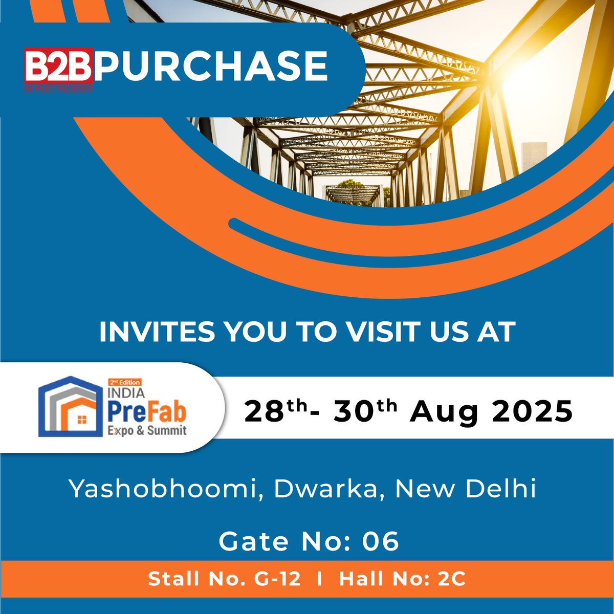 b2bpurchase's tweet image. B2B Purchase invites you to visit us at India Prefab Expo &amp;amp; Summit

Visit: Hall 2C, Gate No 06, Stall No. G12 
Date: 28th to 30th Aug 25
 Venue: YashoBhoomi, Dwarka, New Delhi

Step into the future of construction with prefab at the core.

#IndiaPrefabExpo #Prefab #B2BPurchase