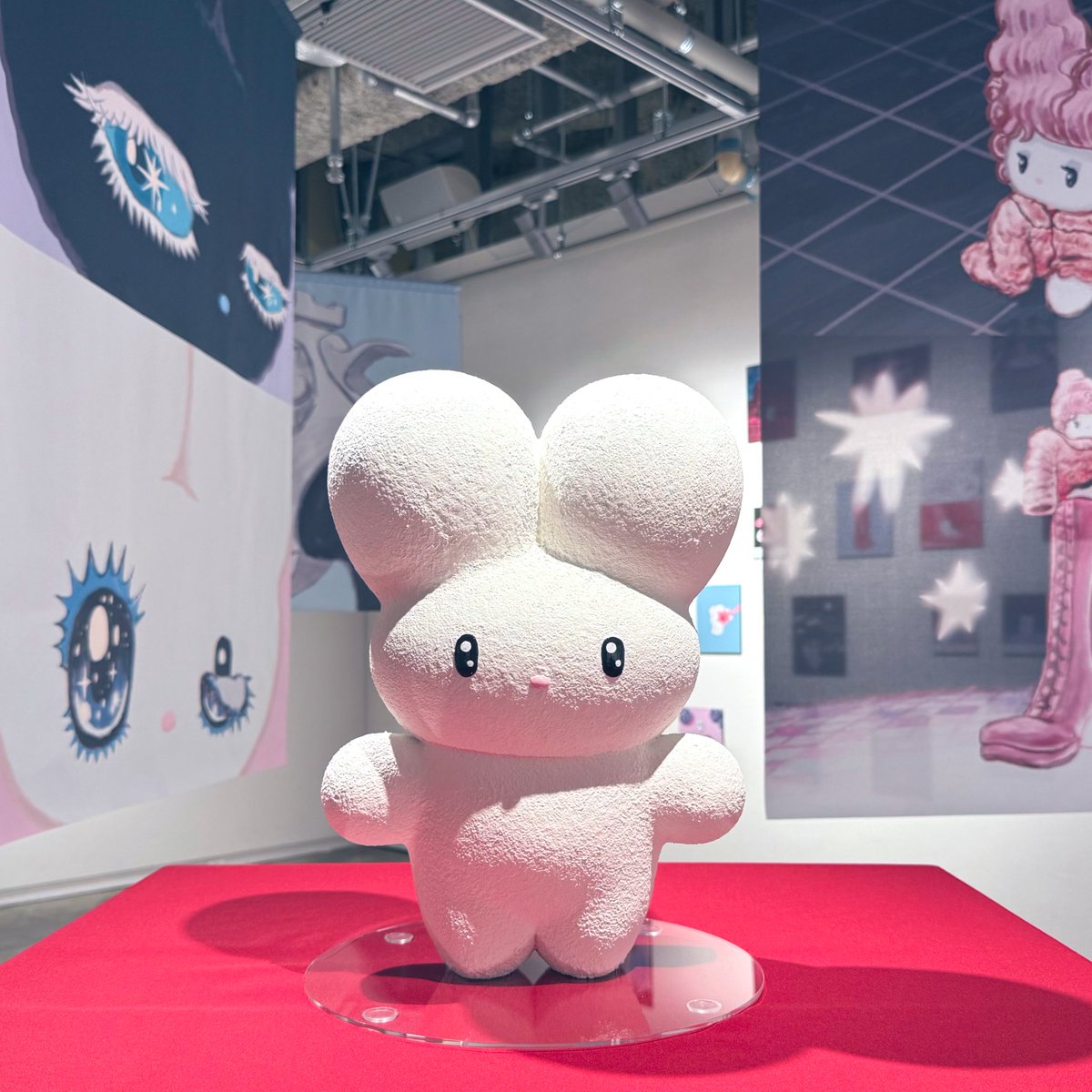 beco+81 ポスター　『swan』　しりみみうさぎ　アート　複製画 A sticker was pasted on me #illustration #artwork