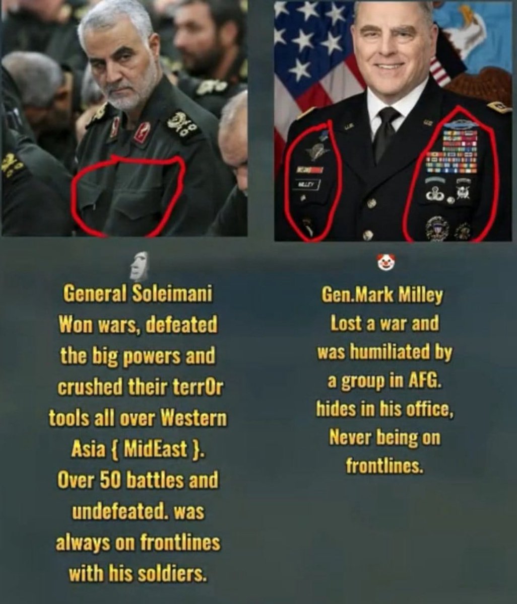 Iran has real superheroes who are humble, selfless and fear only God and whose actions ended the Yazidi genocide and liberated millions of people from US-backed terrorists. The US only has fictional heroes like Gen.Mark Milley and SpongeBob SquarePants.