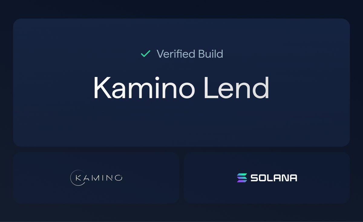 Kamino Lend Verified Build Announcement Graphic