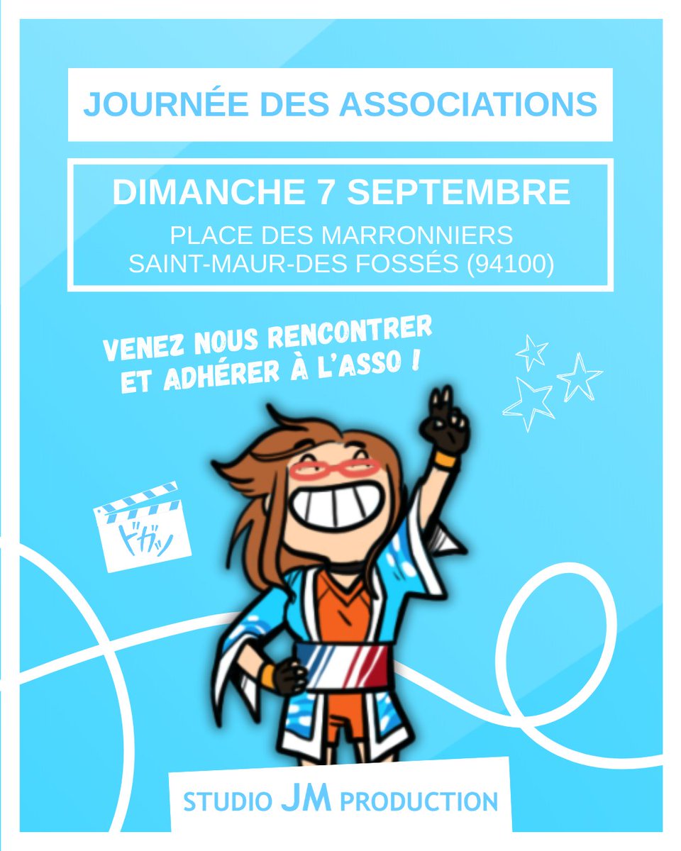 🫧 Rendez-vous dimanche 7 septembre dès 11h à la Journée des Associations de <a href="/VilleSaintMaur/">Ville de Saint-Maur</a> pour échanger avec nous et rejoindre les équipes de Studio JM Production, <a href="/KonataNekoyama/">Konata Nekoyama</a> et <a href="/KyoAni_FR/">Kyoani FR @ K-ON! gratuit sur M6+ 🎶</a> !

✨ studiojmproduction.com/actualites/202…