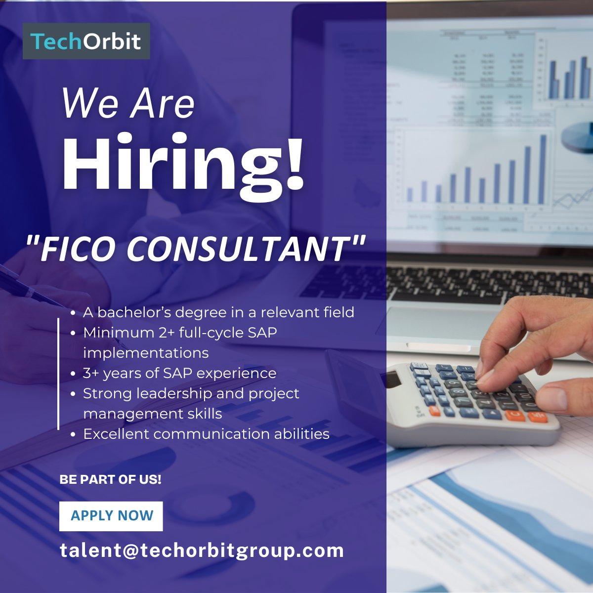 TechorbitL's tweet image. Join our team! We’re hiring an SAP FICO Consultant.
Requirements are listed below in the post.
Send your CV to: talent@techorbitgroup.com
#TechOrbit #wearehiring #hiring #FICOConsultant #FICO #SAPConsultant #SAPGoldPartner