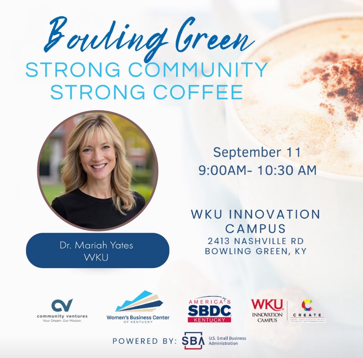 CREATE (@create_ic) on Twitter photo Join us Thursday (9/11) for Strong Community, Strong Coffee featuring Dr. Mariah Yates, of <a href="/WKUGordonFord/">WKU Gordon Ford</a> and co-author of Swift Leadership: A Taylor-made Approach to Influence and Decision Making (2025). RSVP HERE shorturl.at/A24PC Join us Thursday (9/11) for Strong Community, Strong Coffee featuring Dr. Mariah Yates, of <a href="/WKUGordonFord/">WKU Gordon Ford</a> and co-author of Swift Leadership: A Taylor-made Approach to Influence and Decision Making (2025). RSVP HERE shorturl.at/A24PC