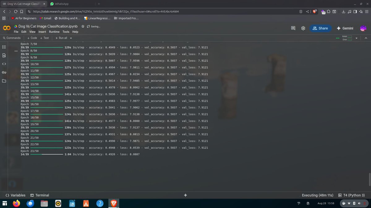 saugatdhungana0's tweet image. #Day15 of #60daysofMachineLearning
Learned about neural network.
ALso did dog vs cat classification.
I got quite different result than the source though may be because data was not same
#MachineLearning #DailyMLChallenge