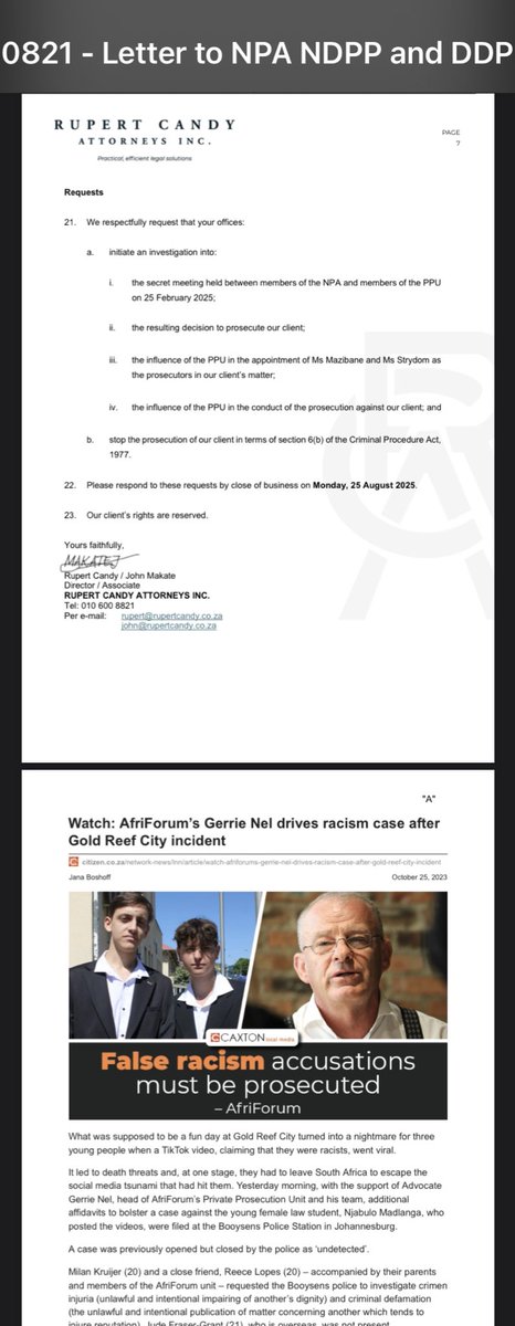 AFRIFORUM IS PROSECUTING NJABULO MADLANGA FOR SHARING HER RACISM ENCOUNTER AT GOLD REEF IN 2023

While violent crime and state capture cases continue to be bungled or ignored, the NPA has assigned two prosecutors to charge a young black lady, #NjabuloMadlanga, with crimen iniuria