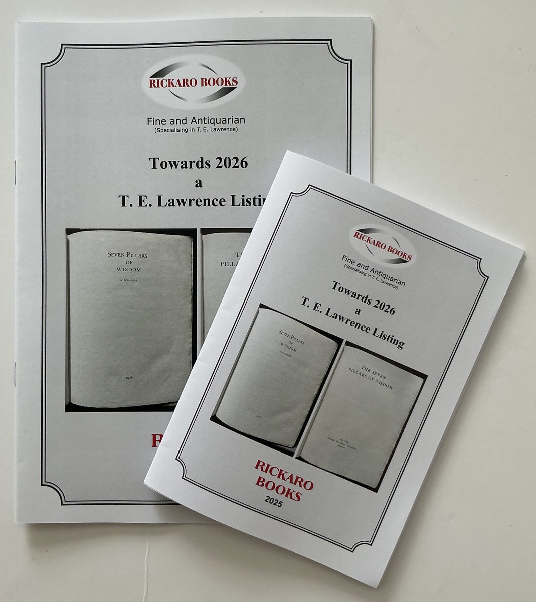 Our new T.E. Lawrence related catalogue is now available, if interested please request a copy. <a href="/TELawrenceSoc/">TE Lawrence Society</a> <a href="/TELawrenceSoc/">TE Lawrence Society</a> <a href="/WkfdHistSoc/">Wakefield Historical Society</a> <a href="/yorkbookfair/">York National Book Fair</a>