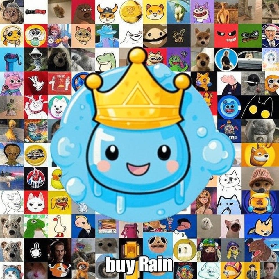 #memecoin vs #RainCoin 
Simplicity and Fairness at Its Core, 
RAIN begins with a straightforward and approachable foundation. While many cryptocurrencies start with an enormous supply of tokens to manipulate early market performance, RAIN took a different path. With a max and