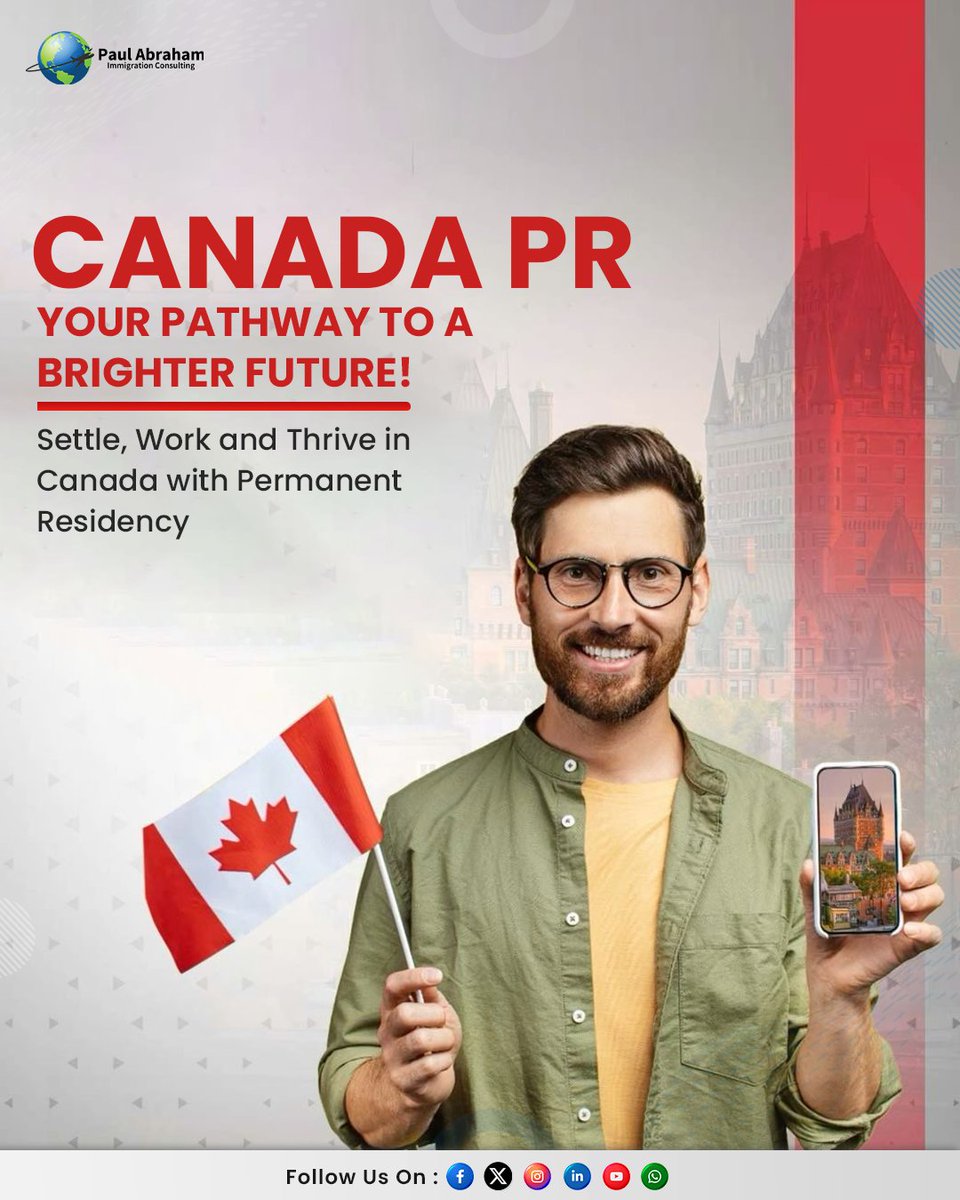 Canada PR opens doors to stability, opportunities, and a brighter future for you and your family. 

🌎 Make your move with PAIC’s expert guidance.
📞 Book your consultation today and begin your PR journey

#expressentry #movetocanada #CanadaPR #ImmigrateToCanada #CanadaVisa
