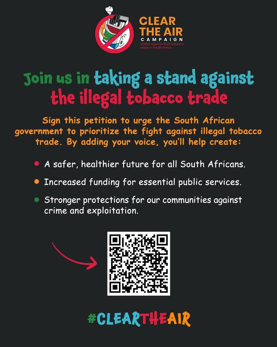 🚭 Stand Against Illicit Tobacco Distribution

Illicit tobacco trade fuels crime, robs our country of billions in tax revenue, and harms communities by undermining health and safety. Every illegal cigarette sold takes away from schools, hospitals, and public services we all