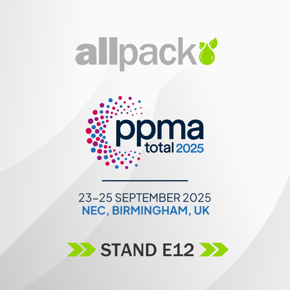 Book your meeting with the Allpack team at the PPMA Show 2025! 📦

📍 Secure your meeting with our experts today and make the most of your visit to PPMA.

🔗 Book your meeting: hubs.ly/Q03F_r5l0