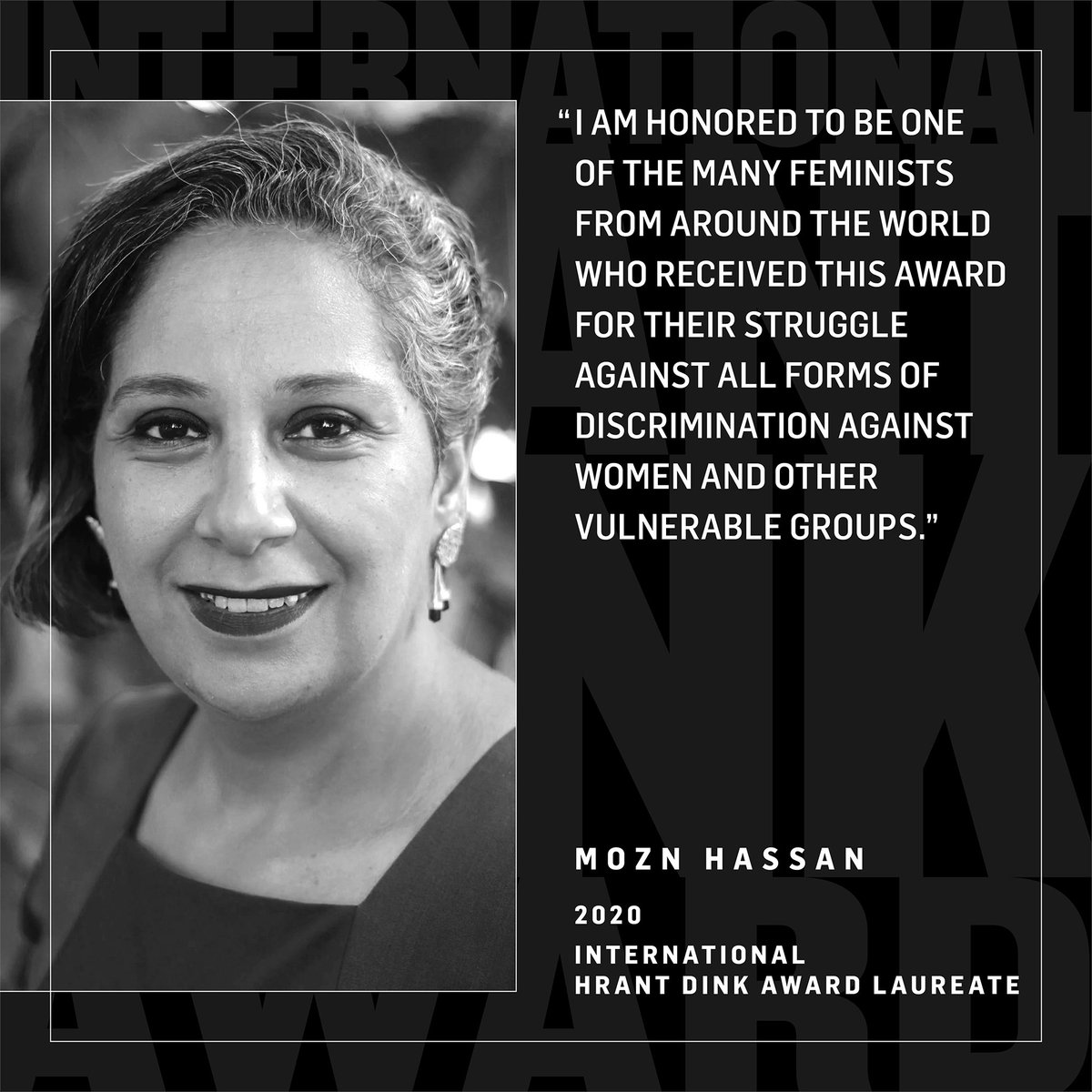 HrantDink Foundation (@hrantdinkfnd) on Twitter photo Let's take a look back at the past laureates of the International #HrantDinkAward, which has been highlighting hopeful struggles every year since 2009.
2020 International #HrantDinkAward laureate was <a href="/Mozn/">Mozn Hassan مزن حسن</a>, who struggles to make sexual violence against women and violations of Let's take a look back at the past laureates of the International #HrantDinkAward, which has been highlighting hopeful struggles every year since 2009.
2020 International #HrantDinkAward laureate was <a href="/Mozn/">Mozn Hassan مزن حسن</a>, who struggles to make sexual violence against women and violations of