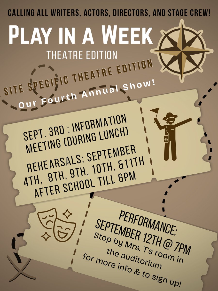 Stefanie Tsompanidis (@stefanietsompa2) on Twitter photo Mark your calendars for Play in a Week! Next Week: Wednesday, September 3rd is our information meeting (lunch) and Thursday, September 4th is our first rehearsal! <a href="/DHSHappenings/">Deltona High School Happenings</a> <a href="/DHSTroupe4376/">Deltona HS Midnight Moon Theatre-Troupe 4376</a> <a href="/ChristinaLapnow/">Christina Lapnow</a> Mark your calendars for Play in a Week! Next Week: Wednesday, September 3rd is our information meeting (lunch) and Thursday, September 4th is our first rehearsal! <a href="/DHSHappenings/">Deltona High School Happenings</a> <a href="/DHSTroupe4376/">Deltona HS Midnight Moon Theatre-Troupe 4376</a> <a href="/ChristinaLapnow/">Christina Lapnow</a>