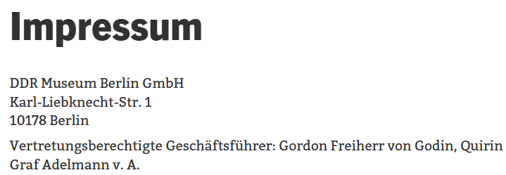 Mo Sedlak (@mosedlak) on Twitter photo <a href="/pape_lapapp/">Judith Serviervorschlag</a> Geschäftsführer des DDR Museums: Gordon Freiherr von Godin, Quirin Graf Adelmann von Adelmannsfelden. <a href="/pape_lapapp/">Judith Serviervorschlag</a> Geschäftsführer des DDR Museums: Gordon Freiherr von Godin, Quirin Graf Adelmann von Adelmannsfelden.